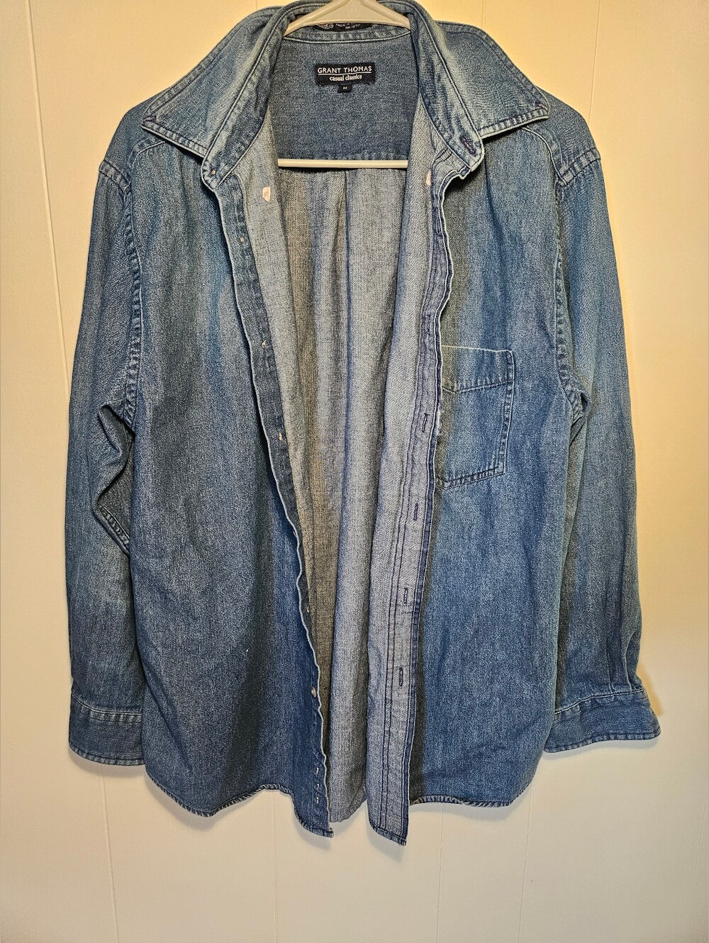 Grant Thomas Lightweight Denim Shirt Jacket in Light Blue